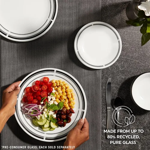 Miniatura 6 de Corelle Vitrelle - Juego de platos para ensalada y aperitivos de 6.75", vidrio de triple capa y resistente a las astillas, platos redondos ligeros