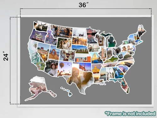 Miniatura 5 de Mapa de fotos de Estados Unidos – Mapa de viaje de 50 estados de 24 x 36 pulgadas, incluye creador de fotos, regalo ideal para parejas, aventureros