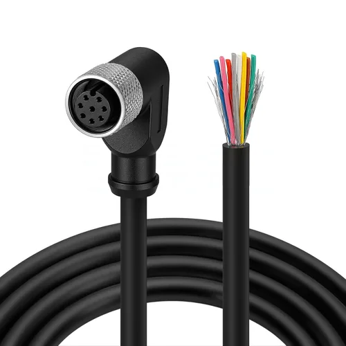 Miniatura 10 de M12 - Conector de sensor hembra de 8 pines para volar Cable de protección eléctrica impermeable para aplicaciones de automatización