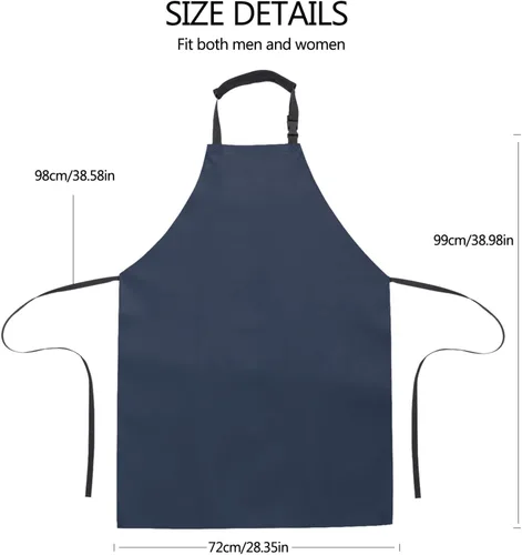 Miniatura 4 de Homsolver 2 Pack Waterproof Rubber Aprons, Heavy Duty Butcher for Men, Chemical Vinyl Plastic Aprons for Dishwashing Azul