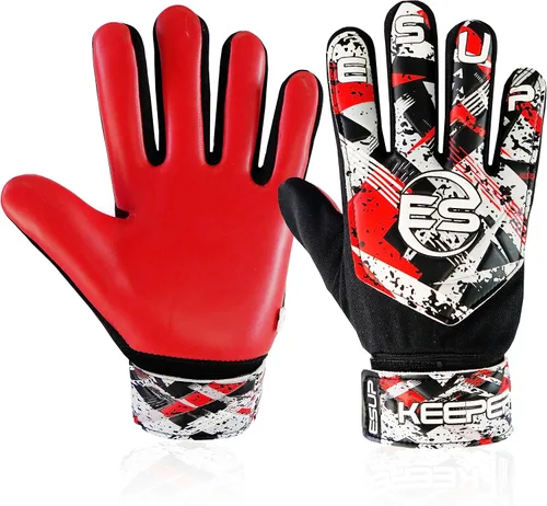 Miniatura 10 de Guantes de portero de fútbol para niños, jóvenes y adultos, guantes de portero de fútbol con doble protección para la muñeca y látex de 0.157 Negro