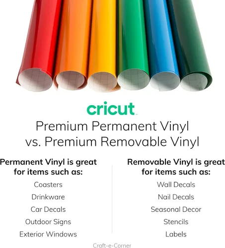 Miniatura 6 de Cricut - Vinilo removible de alta calidad, amarillo brillante (12 x 15 pies), sin residuos, fácil de quitar hasta 2 años, perfecto para proyectos