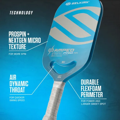 Miniatura 5 de Selkirk Sport Paletas de pickleball Amped Ensambladas en los Estados Unidos Amped Control o Amped Pro Pala de pickleball de fibra de vidrio