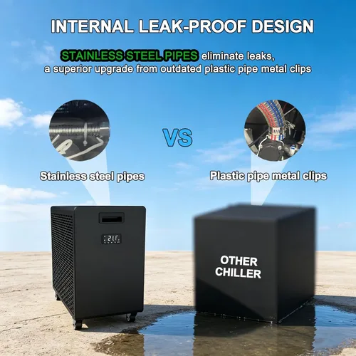 Miniatura 4 de Bañera fría de lujo de 120 galones con enfriador de agua de 2600 W, bañera de hielo portátil para uso en exteriores o interiores, enfriador