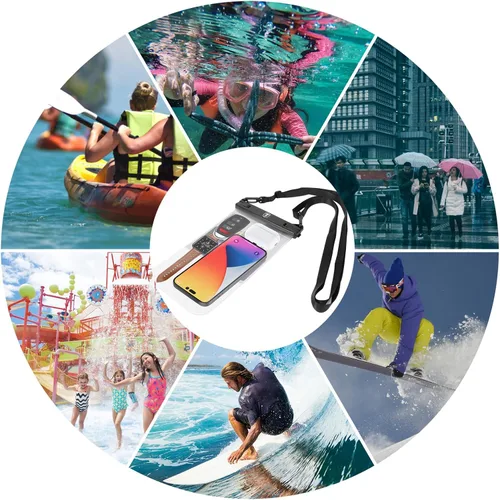 Miniatura 7 de Njjex [Hasta 10 pulgadas] Bolsa grande impermeable para teléfono - Paquete de 2 fundas impermeables para teléfono Samsung Galaxy S25 Ultra S24 S23