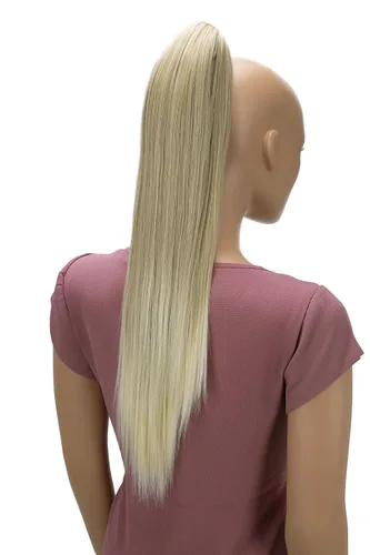Miniatura 9 de CAISHA 24 "Hairpiece Cola de caballo Clip en la extensión de pelo largo recto negro H601