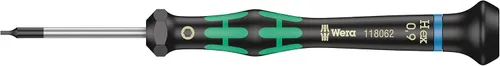 WERA 05118062001 2054 Destornillador para tornillos hexagonales para aplicaciones electrónicas, 0.035 x 1.575 in