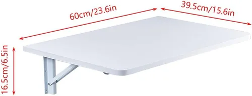 Miniatura 2 de Mesa plegable de pared para computadora portátil que ahorra espacio, escritorio plegable con marco de metal, mesa de utilidad para oficina y hogar