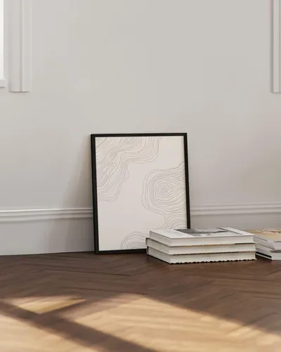 Miniatura 5 de HAUS AND HUES Arte abstracto para pared, impresiones modernas de mediados de siglo, decoración neutra, líneas de madera beige, sin marco, 12 x 16