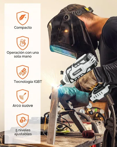 Miniatura 3 de Saker Máquina de soldadura portátil, soldador de arco de 110 V con inversor IGBT, 5 ajustes de corriente variable, se adapta a varillas de alambre