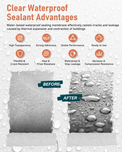 Miniatura 2 de Tkaimy Agente de recubrimiento impermeable invisible transparente, sellador impermeable líquido de 17 onzas, sellador de agua transparente