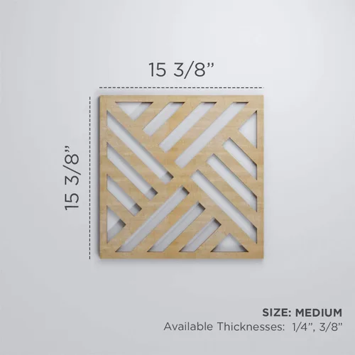 Miniatura 2 de Ekena Millwork WALW16X16X0375ALLAL Allen Paneles de pared decorativos de 3/8 pulgadas en T, 15 3/8 pulgadas de ancho x 15 3/8 pulgadas de alto