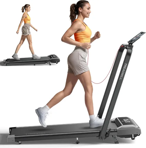 Miniatura 10 de Acezoe Caminadora Walking Pad con Inclinación, 2 en 1 Caminadoras Plegables para Casa Oficina Pequeña, 300lbs Caminadora Portátil Compacta Bajo
