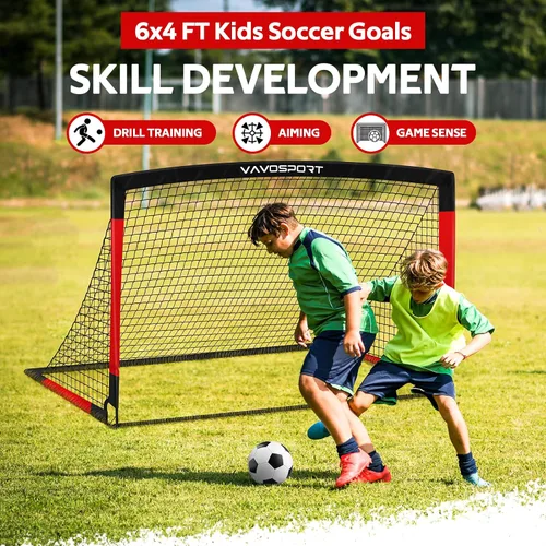 Miniatura 2 de Kids Soccer Goals for Backyard Set, 6×4ft Portable Soccer Goal & Ball Training Equipment with Cones, Target, Youth Toddler Pop Up Soccer Net for