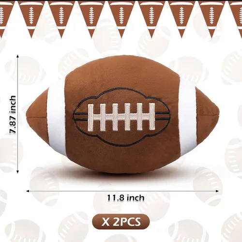 Miniatura 2 de HyDren 2 almohadas de felpa de fútbol – Almohadas suaves y esponjosas de fútbol de 12 pulgadas para niños, niñas, dormitorio, cuarto de bebé