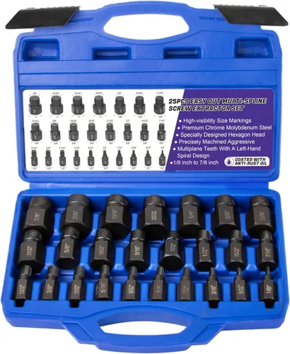 Miniatura 8 de LLNDEI Juego de extractor de tornillos con cabeza hexagonal, splines múltiples, extracción fácil de pernos redondeados, removedor de tornillos