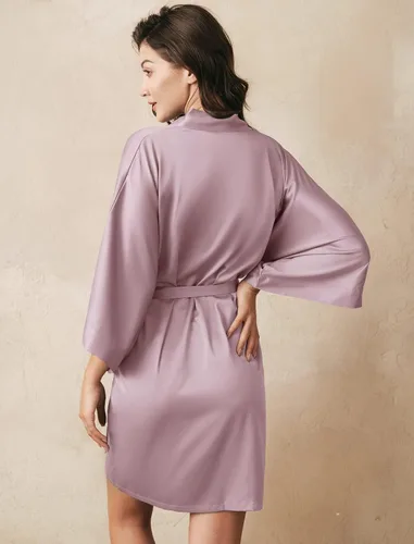 Miniatura 3 de AW BRIDAL - Bata estilo kimono de satén para mujer