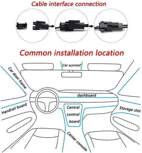 Miniatura 6 de ABALDI Luces Interiores de Coche Cable de Alambre EL Luces de Neón Ambiente Brillante Estroboscópico Electroluminiscente para Decoración