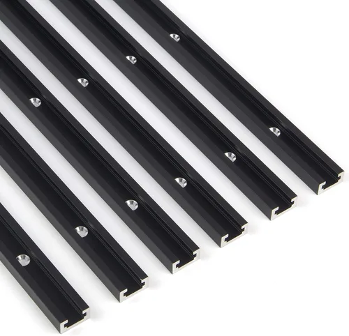 Miniatura 2 de ClearStyle T-Track - Perfil de plantilla de aluminio anodizado de doble corte para carpintería de 36 pulgadas con orificios de montaje preperforados