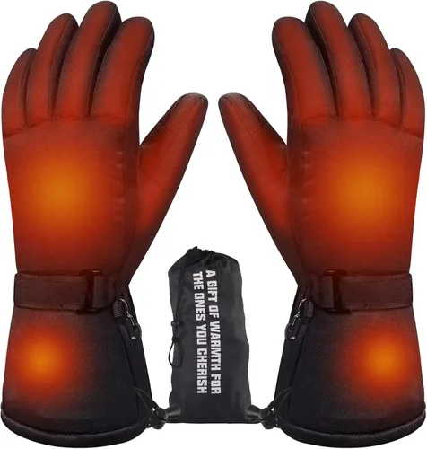 Guantes térmicos para hombres y mujeres, guantes térmicos recargables con calefacción impermeable para motocicleta de invierno, guantes cálidos con