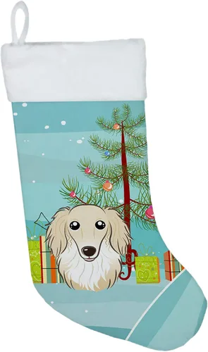 Miniatura 53 de Caroline's Treasures BB1590CS Árbol de Navidad y Alaskan Malamute Calcetines de Navidad para colgar en la chimenea, decoración de fiesta de Navidad