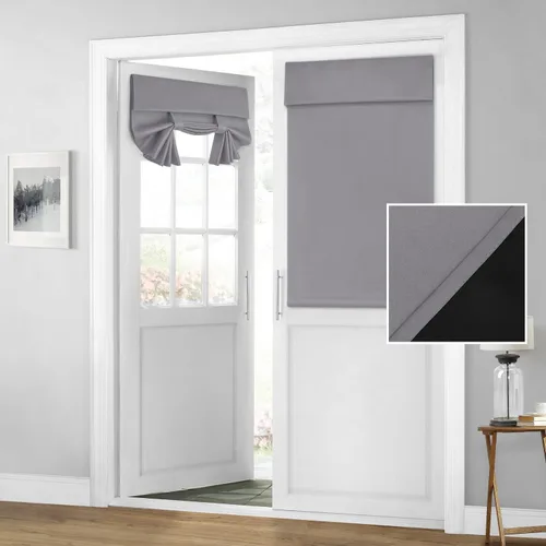 Miniatura 46 de HOMEIDEAS Cortinas 100% Opacas para Luces Laterales de Puerta Principal, Cubierta de Ventana de Puerta de Aula, Persianas de Privacidad