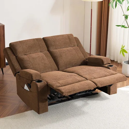 Miniatura 11 de GUEAPY Sofá Reclinable Manual Grande de 3 Plazas de Chenille Sofá Reclinable con Portavasos, Asiento Ancho, Fácil Montaje y Tela Resistente a