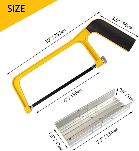 Miniatura 6 de Hanpex Juego de bloques para sierra pequeña y taco para inglete de 6" - Sierra de corte fino extra de 150 mm con hoja de sierra bimetálica