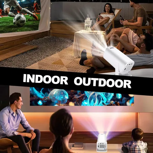 Miniatura 6 de Mini proyector con WiFi6 y Bluetooth, proyector portátil de películas para el hogar inteligente 4K 1080P, proyector inteligente giratorio de 180°