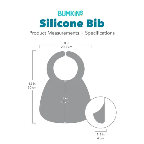 Miniatura 7 de Bumkins Baberos, bolsillo de silicona para bebés, babero para niña o niño, para 6-24 meses hasta niños pequeños, esencial imprescindible para comer