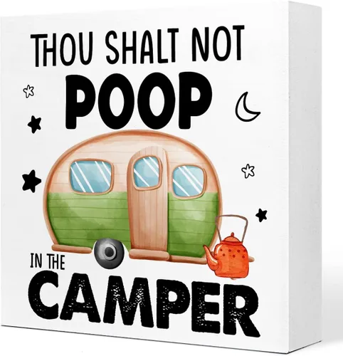Miniatura 9 de Cartel divertido de camping – Cartel de madera con texto en inglés «Love Is Staying Together After Trying to Park the Camper», decoración