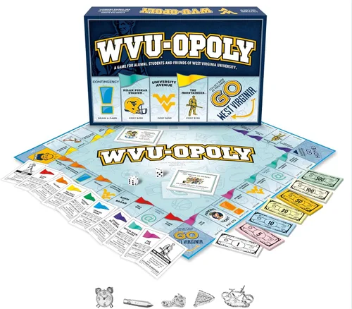 Miniatura 3 de Late for the Sky West Virginia-Opoly Juego de mesa – WVU Campus Edition, juego de estrategia familiar para 2-6 jugadores, fichas de College Tokens