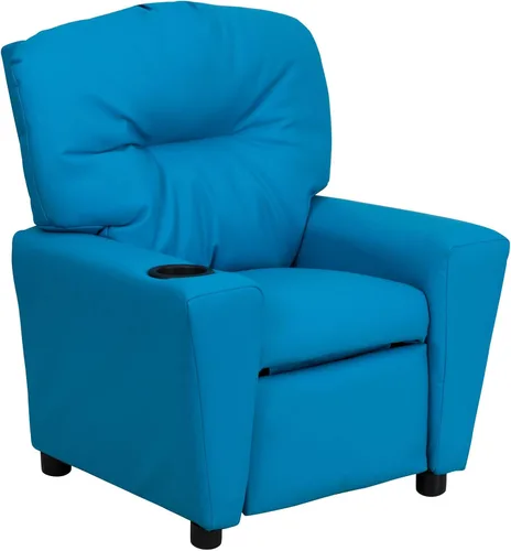 Miniatura 23 de Flash Furniture Chandler LeatherSoft - Silla reclinable para niños con portavasos y reclinable de seguridad, silla reclinable contemporánea