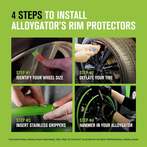 Miniatura 4 de AlloyGator Protector de Llanta Dorado para Ruedas de Automóvil (Se Adapta a Ruedas de 12-24" de Diámetro) - Paquete de 4 Protectores de Rueda