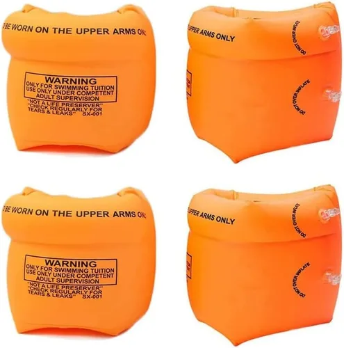 Miniatura 7 de 2 – 4 unidades de flotadores inflables de natación, alas de agua flotantes, anillo de brazo de natación para niños y adultos 30-150 libras Azul