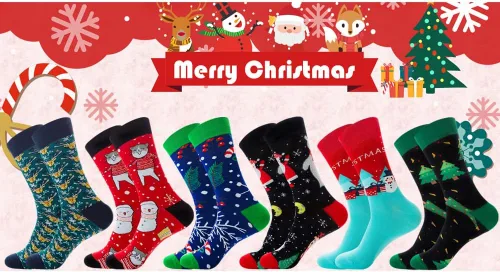 Miniatura 8 de NCDUANSAN Calcetines de Navidad kawaii otoño e invierno calcetines de hombre y mujer Santa calcetines de algodón (3pcs)