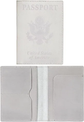 Miniatura 17 de HIFA Funda de cuero para pasaporte, funda para pasaporte hecha a mano con ranura para tarjetas y boletos, piel auténtica, diseño elegante, fácil