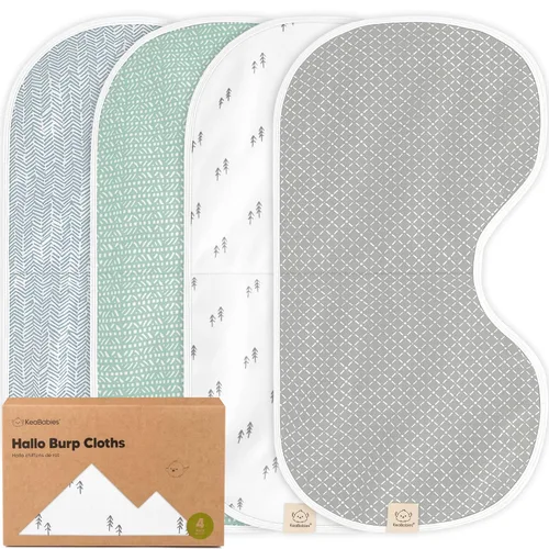 Miniatura 16 de KeaBabies Juego de 4 paños para eructar para bebé, niña, niño - Paño para eructar de algodón orgánico, extra grande, absorbente, suave, juego