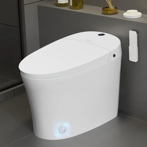 Miniatura 8 de EPLO Inodoro Inteligente, Inodoro Bidé Asistido por Bomba, Descarga de Emergencia, Asiento Calefactado, Doble Descarga Automática, Agua Tibia