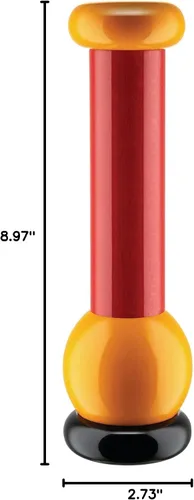 Miniatura 4 de Alessi Molino de pimienta de madera de diseño, rojo