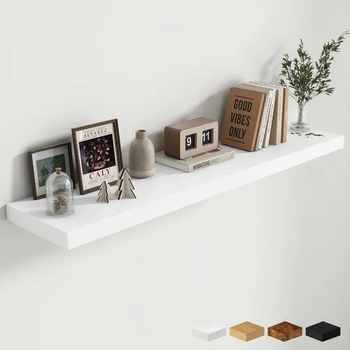 Miniatura 18 de Estantes flotantes de 48 pulgadas para pared, estante de chimenea de 10 pulgadas de profundidad, estantes flotantes de madera para pared, estantes