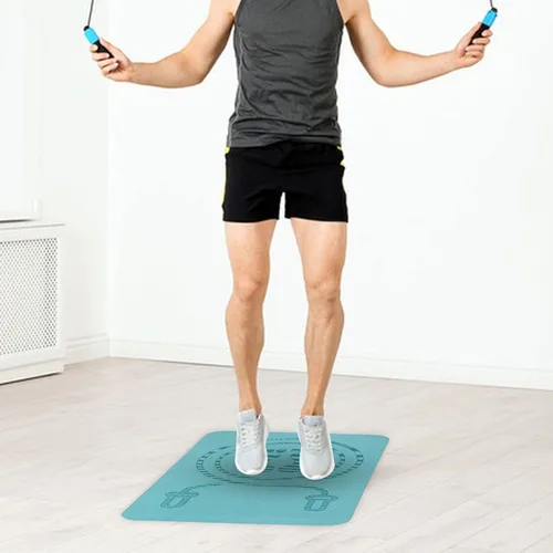 Miniatura 3 de kowaku Alfombrilla de ejercicio de fitness para saltar con cuerda, protege suelos y equipos, alfombrilla de saltar para entrenamiento en interiores