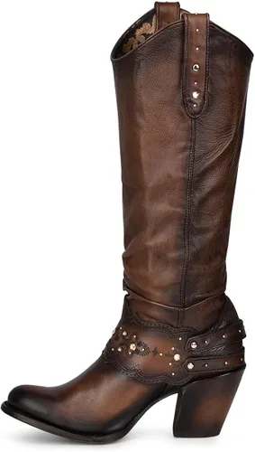 Miniatura 4 de Cuadra Botas altas para mujer en piel bovina marrón