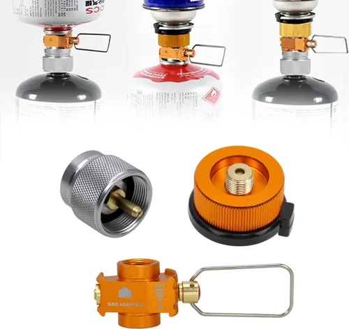 Miniatura 10 de Kit de Adaptador de Recarga de Gas RULLINE para Estufas de Camping - Juego de Adaptador de Recarga de Botella de Válvula EN417 Lindal para Tanques