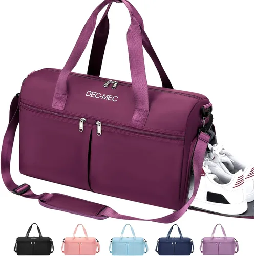 Bolsa de gimnasio para mujeres y hombres con compartimento para zapatos, pequeña bolsa de lona para deportes, viajes, bolsa de mano para fin de