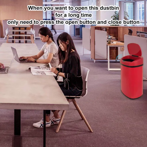 Miniatura 6 de Bote de basura automático de cocina de 13 galones/50L con tapa, sin contacto, de acero inoxidable, con sensor de movimiento electrónico, cubo