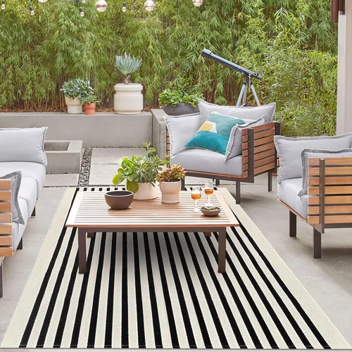 Miniatura 20 de IOHOUZE Alfombra Rayada Gris y Blanca - 27.5" X 43" Tapetes para Puerta Delantera al Aire Libre, Alfombra Lavable para Decoración de Porche
