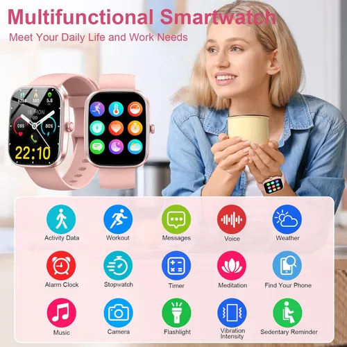 Miniatura 6 de Reloj inteligente, reloj inteligente de 1.91 pulgadas para hombres y mujeres (respuesta/hacer llamadas), rastreador de actividad con más de 100