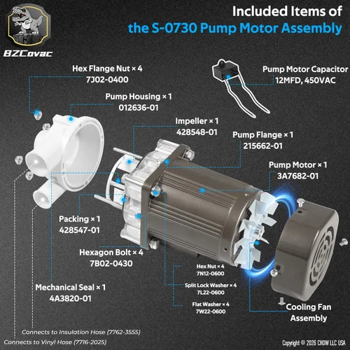 Miniatura 4 de S-0730 Bomba de agua para Hoshizaki, conjunto de bomba de motor de máquina de hielo con cable y kit de servicio de enchufe