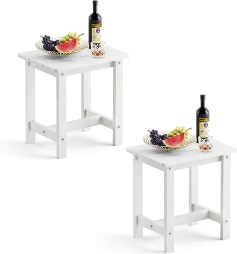 Miniatura 11 de LUE BONA - Mesa auxiliar para exteriores, mesa pequeña de exterior HDPS, mesa auxiliar Adirondack, mesa auxiliar de exterior para patio, porche